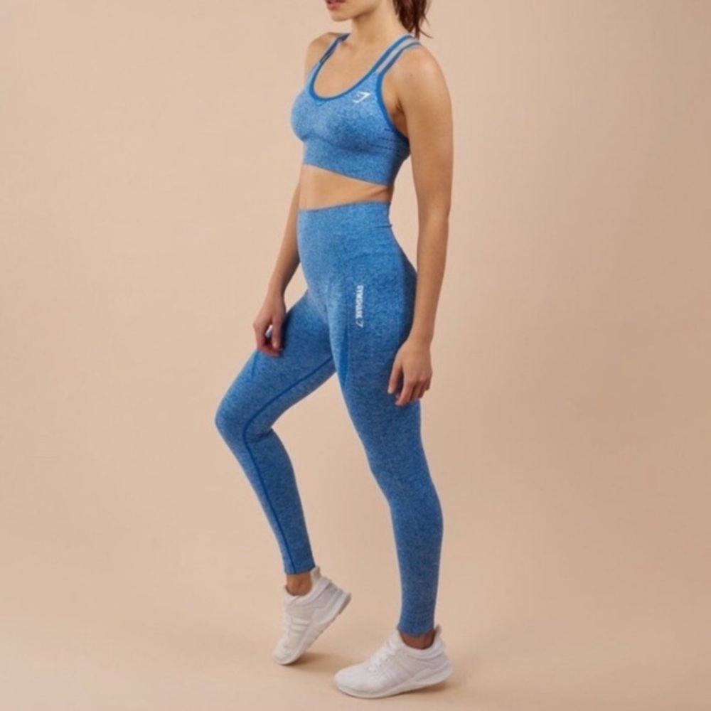 Gymshark blue seamless cropped leggings